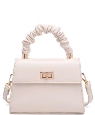 Fashion Scrunched Handle Crossbody Bag 26325 OATMILK